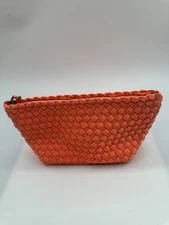 Naghedi Portofino Woven Electric Orange Neoprene Clutch Pouch Bag