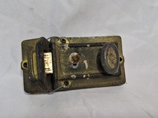 Vtg Door Latch springlatch with Lock, 2.5 x 4.5",