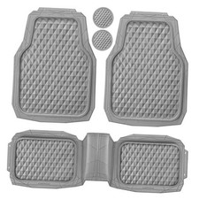 Heavy Duty Rubber Car Mats, Gray Deep Dish All-Weather Car Full Set Slate Gray