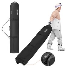 Ski Roller Bag, Up to 68.9 in/175 cm, Padded Snowboard Bag with Wheels for Air T