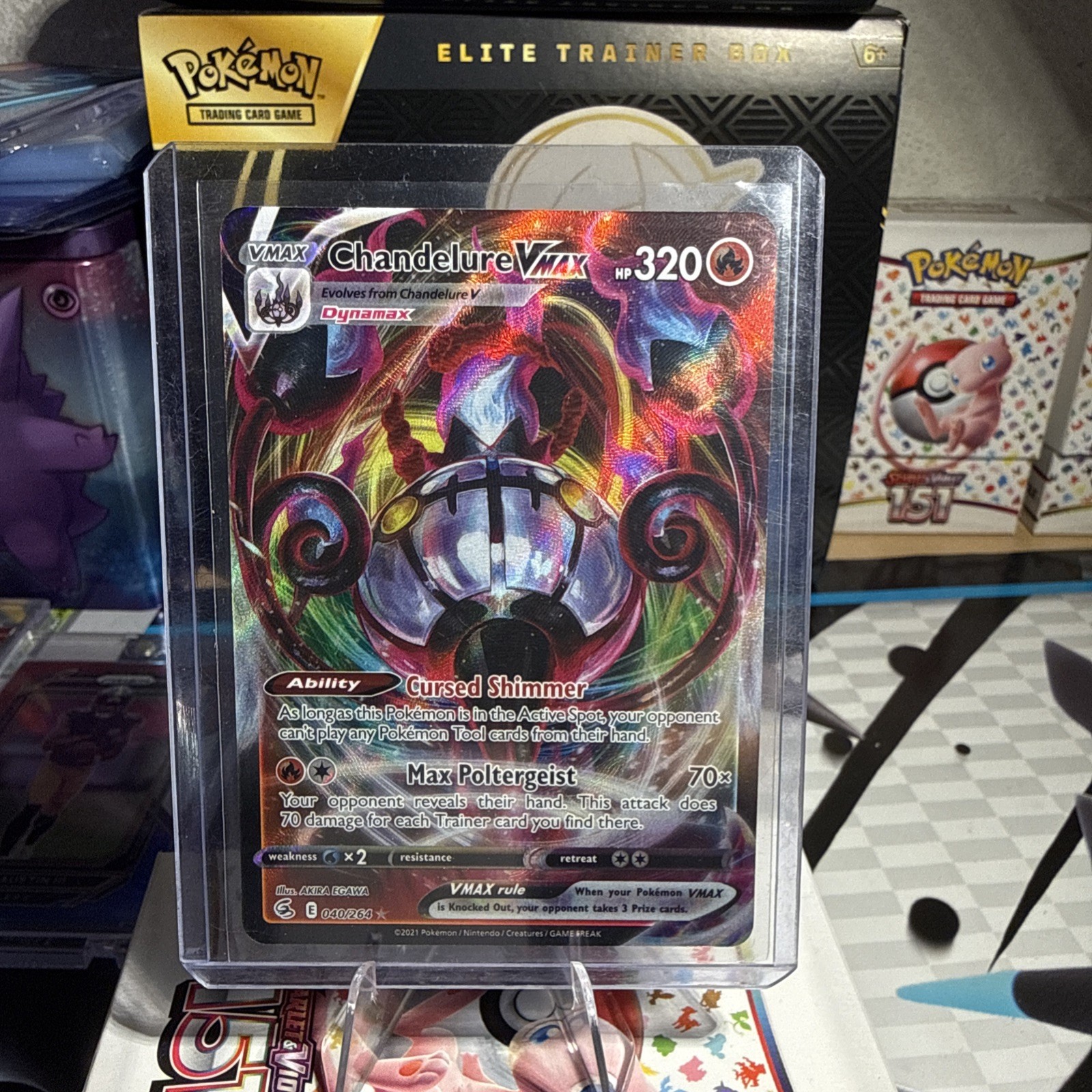 Chandelure VMAX - Fusion Strike 040/264 Ultra Rare Pokemon Card NM