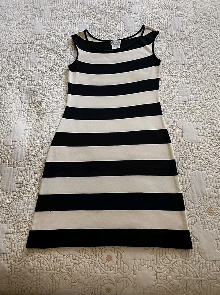 Vestido de algodón a rayas blanco y negro sin mangas AGNES B - Talla mediana (2) Foto 3 de 4