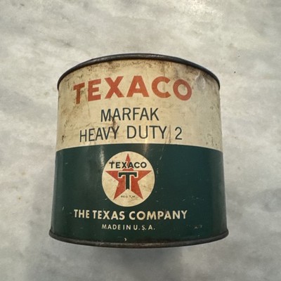 Vintage Texaco Marfak O 5 Lb Grease Can Texas Co Advertising Green White Red