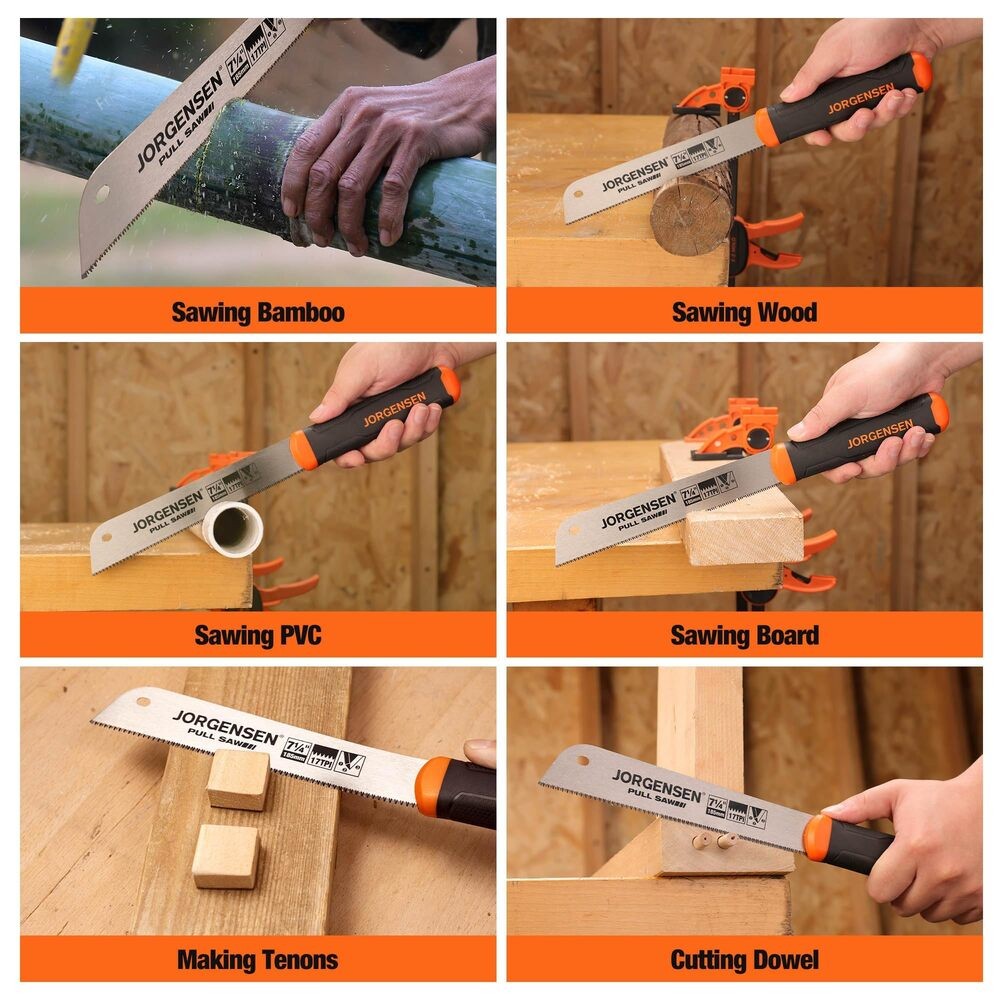 JORGENSEN Single Edge Japanese Pull Saw 7.25" Hand Saw SK5 17-TPI Flush Cut Saws