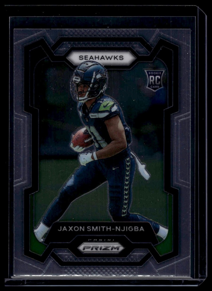 Jaxon Smith Njigba #390 Football Cards 2023 Panini Prizm trading card — raw and PSA graded price guide