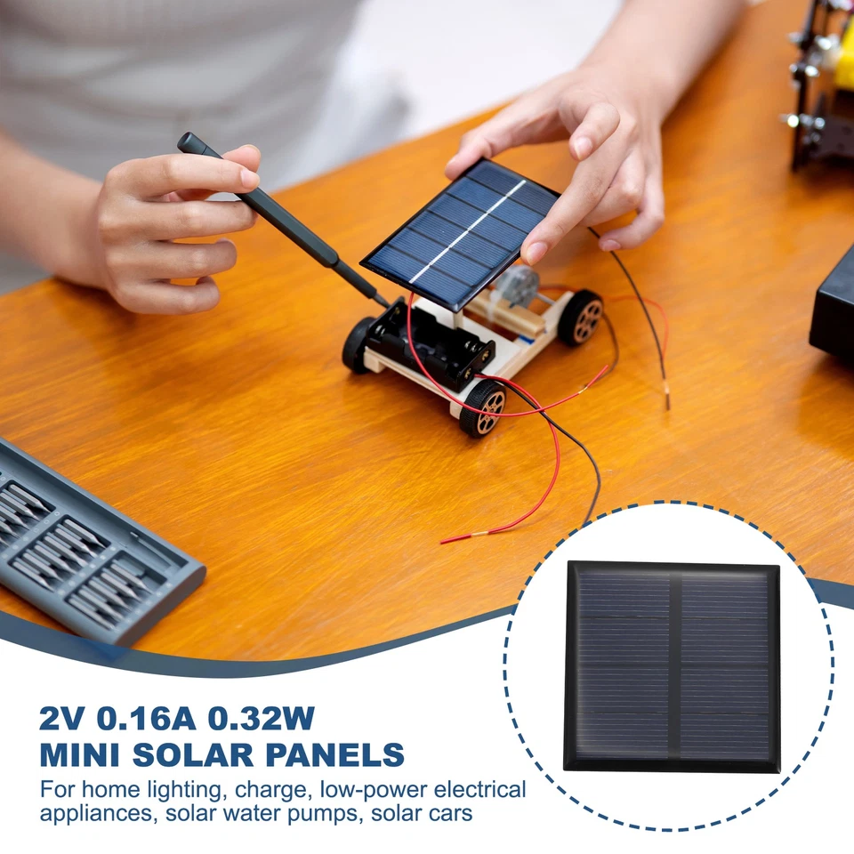 10stk 2V 0,32W 0,16A Mini-Solarmodule, Solar-Photovoltaikzellen, 2,36" x 2,36" - Bild 4 von 4