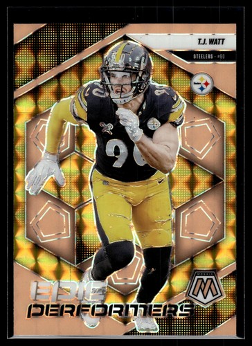T.J. Watt 2025 Panini Mosaic Orange Fluorescent Prizm Card #12