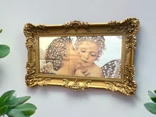 Vintage Midcentury Gold Ornate Hollywood Regency/Baroque/ Rococo Art Mirror 36”