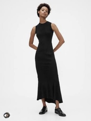 Caruso Black Seamed Tank Dress Size S NWT RT$148