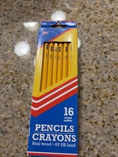 WOOD PENCILS #2 HB Lead Yellow with Red Erasers 16 Pencils/Pack JOT
