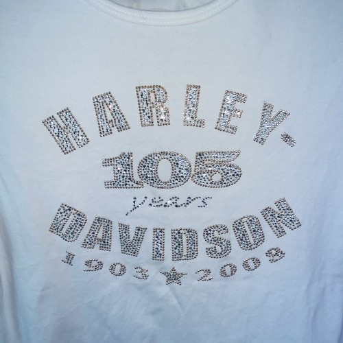 Harley Davidson Shirt Women's Size M White 105th Anniversary made in USA - Picture 3 of 11