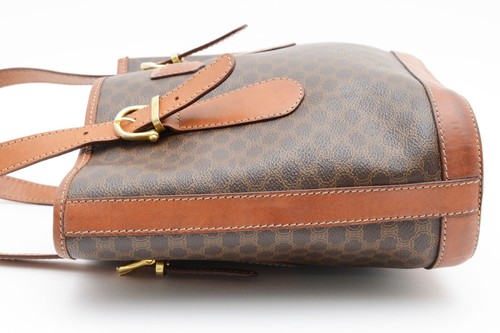 CELINE [Rank AB] Macadam Blason Bucket Tote Hand Bag Purse Vintage Brown Auth - Picture 8 of 17