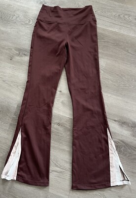 Wilo the label brown flare leggings pants split hem Size Small S