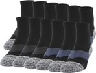 Gildan Men's Active Strategic Cushion Ankle Socks, Multipairs, Black 12-PK (958)