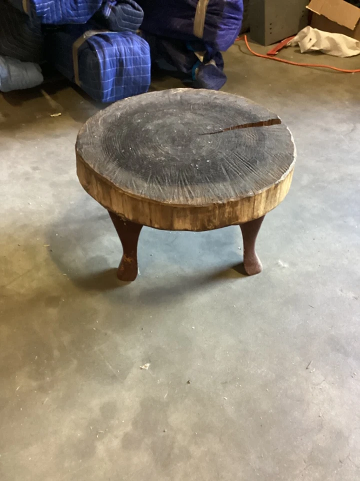 "Mesa de centro/extremo de tronco de árbol de madera natural 14"" de alto x 21"" redonda" Foto 3 de 4