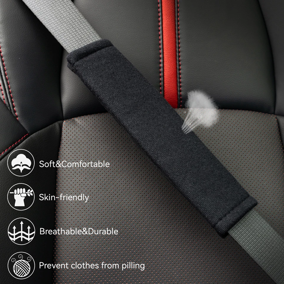 2x Breathable Car Seat Belt Cover Shoulder Pad Strap Protector Cushion Harness - Image 3 of 4