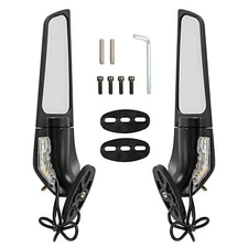 For Suzuki GSXR250R GSXR600 GSXR750 Adjustable Rearview Wind Wing Mirrors Lights