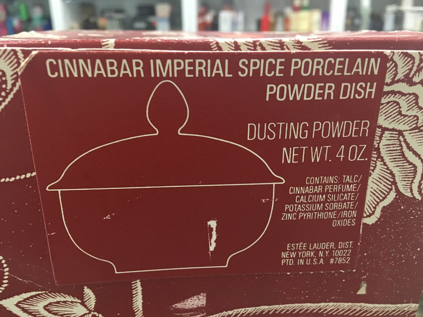 Estee Lauder Cinnabar Dusting Powder Set with porcelian dish 4oz eBay