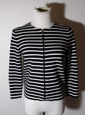 CHAPS Black/White Full Zip Sweater Womens Siz...