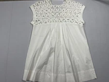 Unbranded White Crochet Sleeveless Tank Top Flowing Size Extra Small XS Cotton