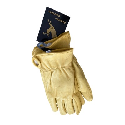 Hand Armour Premium Deerskin Leather Gloves Large Fleece Lined Yellow Work NEW