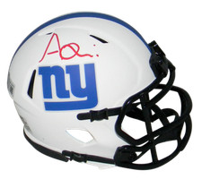 AZEEZ OJULARI SIGNED NEW YORK GIANTS LUNAR SPEED MINI HELMET BECKETT