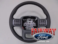 23 thru 26 Super Duty F250 F350 Lariat OEM Ford Black Leather Steering Wheel