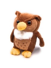 Peluche Pupazzo Stoffa Animale Gufo Braun Occhi Grandi 14 CM
