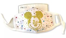 Girl reusable Bling Rhinestone mask with filter Kid Child Sparkly Mickey Mouse