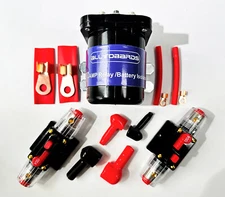 500Amp High Current Relay and Battery Isolator Car Audio Kit with 2 Breakers 12V