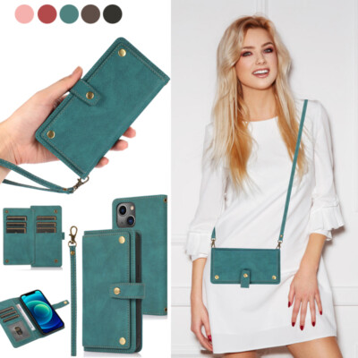 For Google Pixel 7 Pro  Crossbody Bag Wallet Case Leather Card Cover