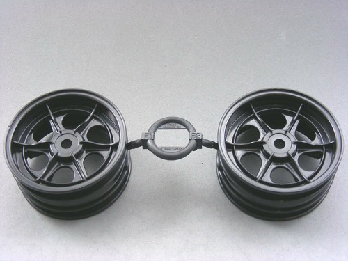 Tamiya Egress 2013 Vanquish Avante Front & Rear BLACK Lightweight Wheels Vintage - Picture 6 of 12