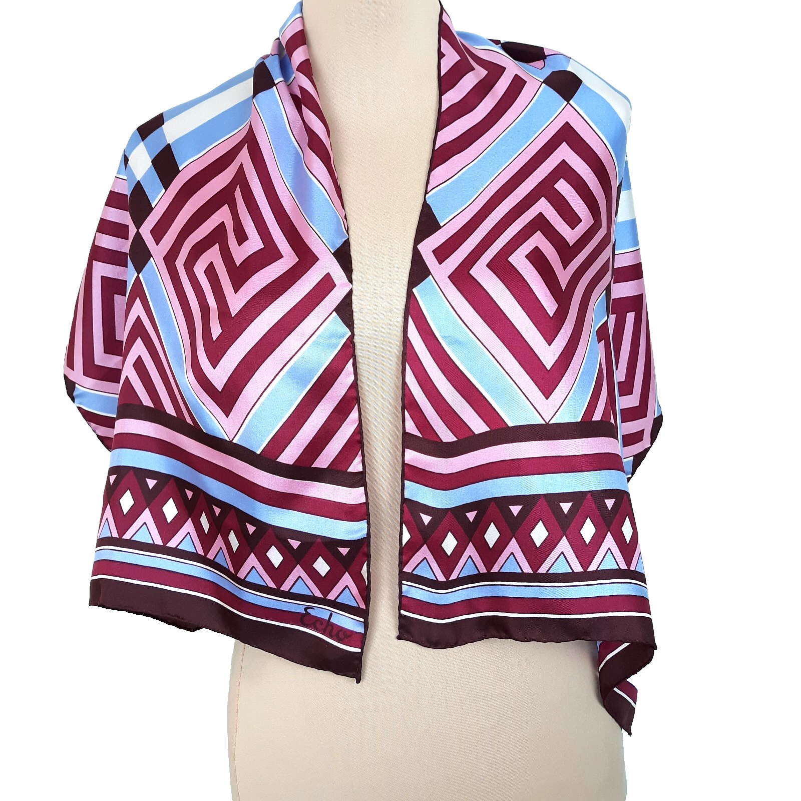 Echo Silky Scarf Long Versatile Rectangle Multico… - image 5