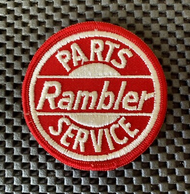 RAMBLER PARTS SERVICE EMBROIDERED SEW ON ONLY PATCH AMERICAN MOTORS CORP 3'' NOS