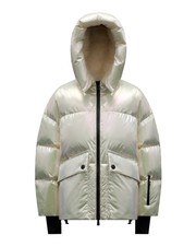 Moncler Grenoble Women's Jacket Tillier Giubbotto Sz 2 White Puffer With Fur New