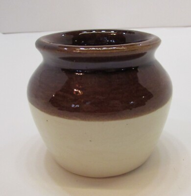 Old Individual Oven Baked Bean Pot Crock Burnham Morrill Portland Maine Pottery