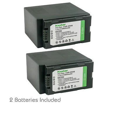 Kastar 2x Battery for Panasonic CGA-D54 AG-HPX170 AG-HPX250 AG-HPX255 AG-HVX200