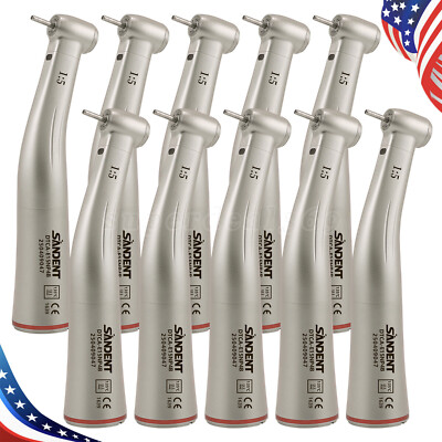 1-10*SANDENT Dental Electric 1:5 Increasing Optic LED Contra Angle Handpiece ns