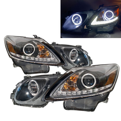 LEXUS GS ヘッドライト Fits LEXUS GS350 GS450h GS300 S190 06-11 Guide LED Angel-Eye