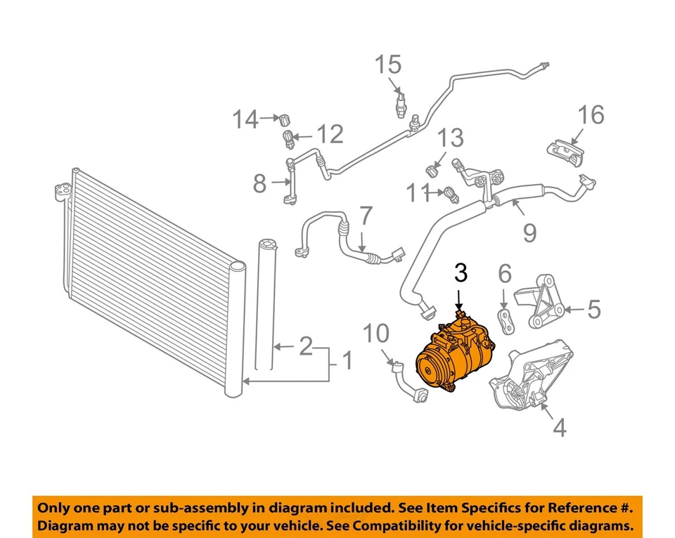 BMW 525I 2006 2007 OEM compresor de aire acondicionado 3,0 L tracción trasera automático Foto 3 de 4