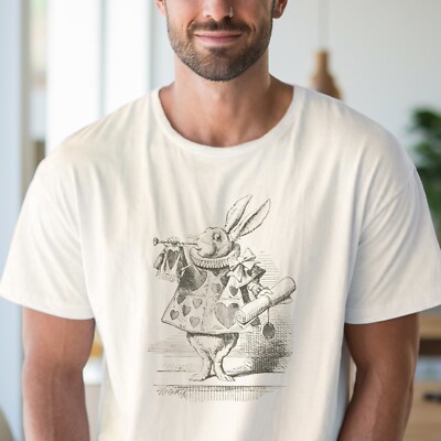 White Rabbit T Shirt Alice in Wonderland Herald Graphic Tee | eBay