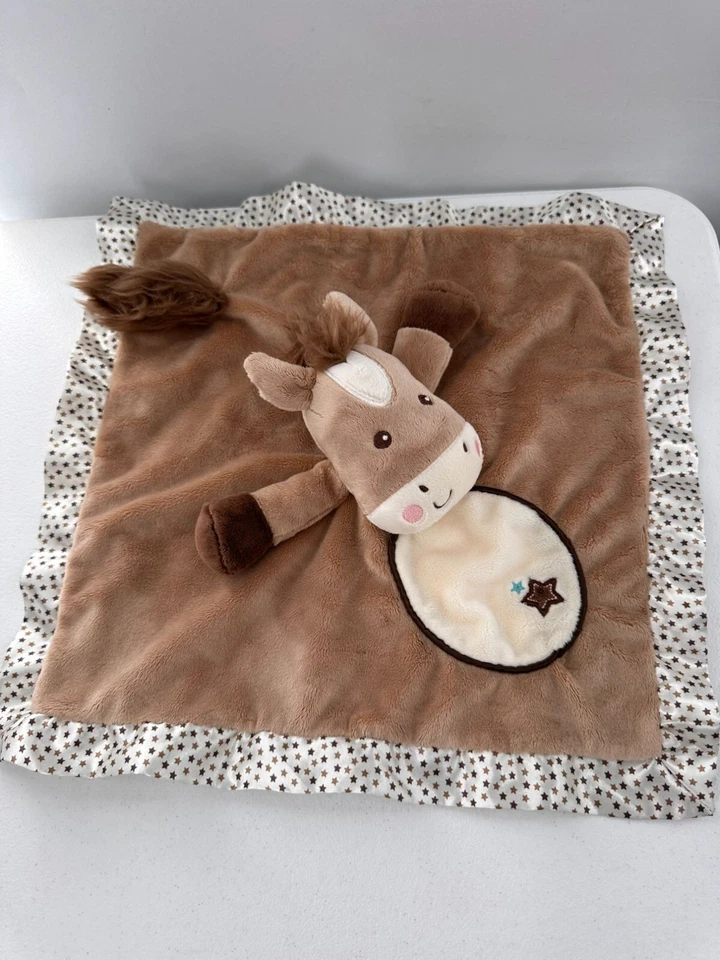 Manta de seguridad para bebé Douglas Brown Horse de felpa Lovey Star Trim suave estrella de 15" Foto 4 de 4