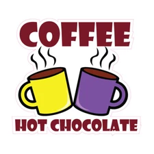 Food Truck Decals Coffee Hot Chocolate Restaurant & Food Concession Sign Brown