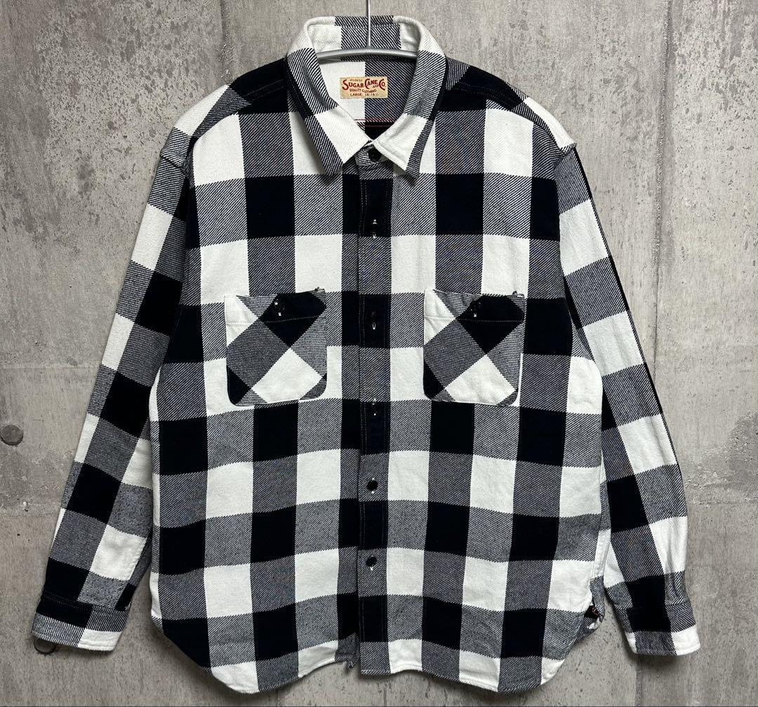 Sugar Cane TWILL CHECK WORK SHIRT Cotton Size L Used From Japan | eBay