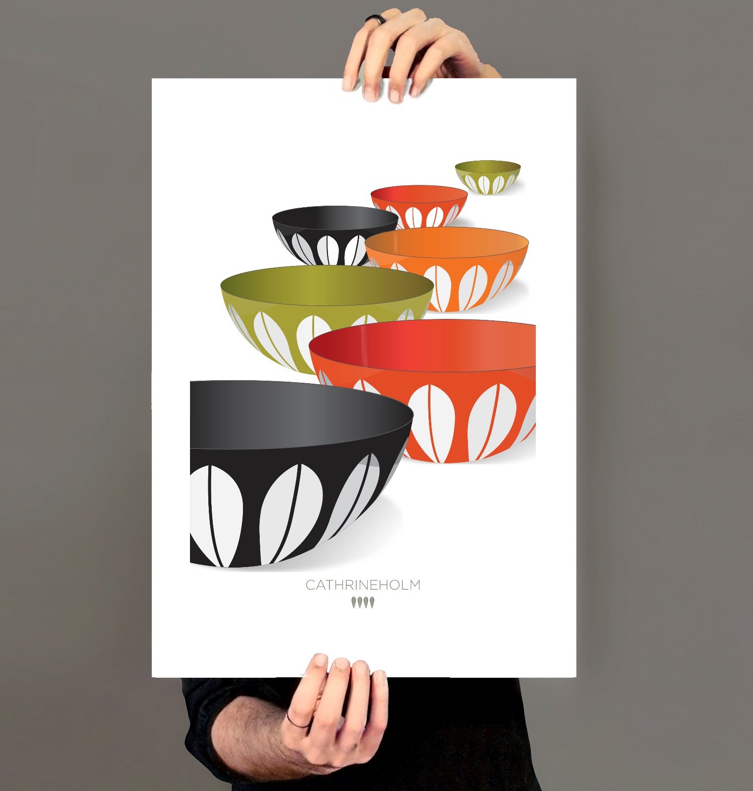 Cathrineholm Bowls, midcentury Kitchen Art print, colourful kitchen