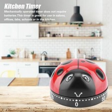 UK Kitchen Timer 60-Minute Ladybug-Shaped Rust-Proof Mechanical Alarm Clock