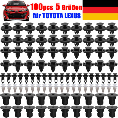 100x für Toyota Lexus KFZ Auto Befestigung Clips Spreizniete Bodenverkleidung DE