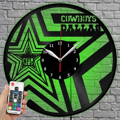 LED Clock Dallas Cowboys Vinyl Record Wall Clock Led Light Wall Clock 3089