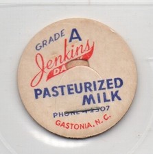 Milk Cap- Jenkins Dairy - Gastonia, NC (North Carolina) - PHONE 4-1307 - 1 5/16"