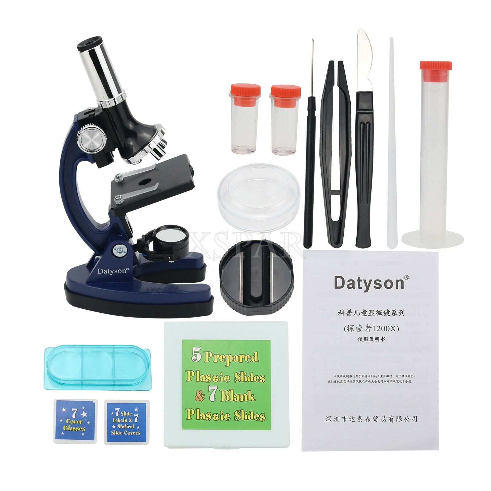 Kids Microscope Kit 300X 600X 1200X 28pcs Beginners Monocular STD-1200X x-top Goedkoop